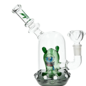 Glass Bong – Green Alien Bubbler (17cm)