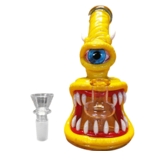 Monster Glass-Clay Bong 16cm Yellow